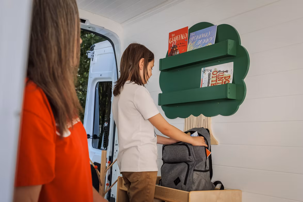 Mobile playspace interior designed for children